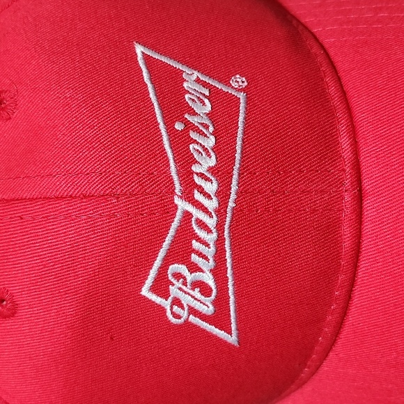 BUDWEISER RED EMBROIDERED SNAP-BACK NWOT CAP HAT - Picture 2 of 12